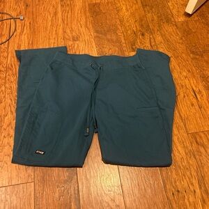 Small teal scrub pants